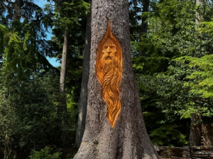 Old Man Wood Spirit with Beard- Astoria, OR