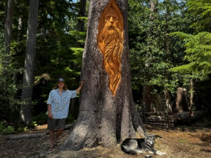 Old Man Wood Spirit with Beard- Astoria, OR